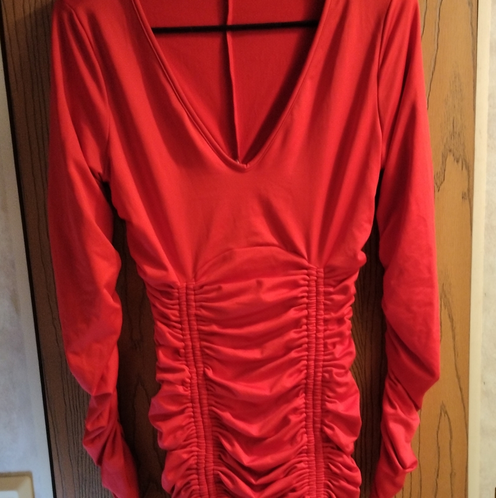 Red silk top
